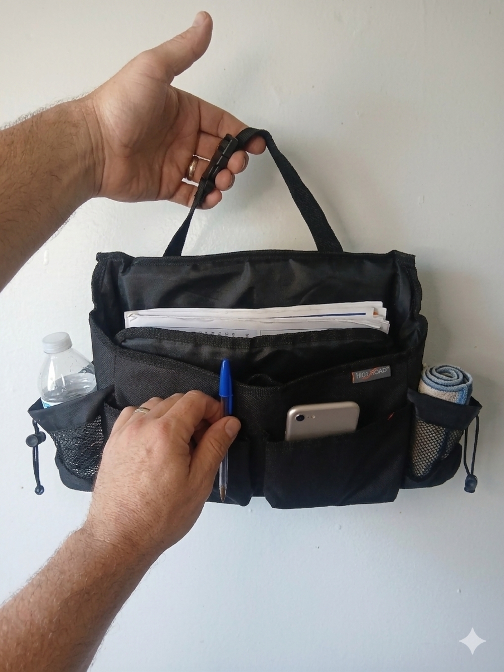 Compact Black Men’s Travel Toiletry Organizer Bag, Unisex